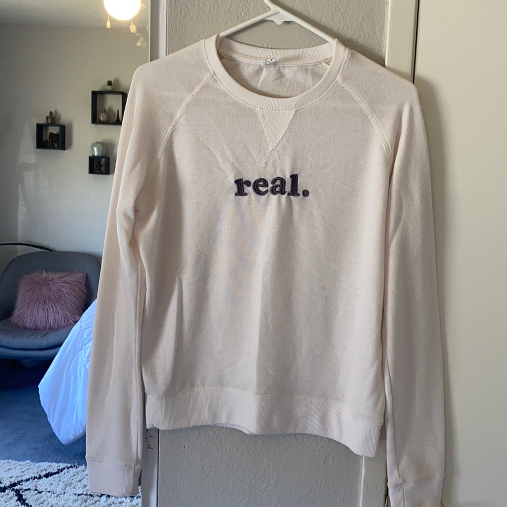 “Real” embroidered crewneck sweatshirt
